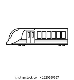 Train of metro vector icon.Line vector icon isolated on white background train of metro .