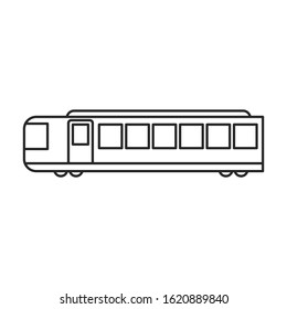 Train of metro vector icon.Line vector icon isolated on white background train of metro .