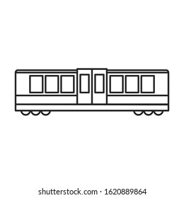 Train of metro vector icon.Line vector icon isolated on white background train of metro .