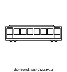 Train of metro vector icon.Line vector icon isolated on white background train of metro .