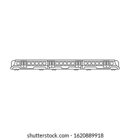 Train of metro vector icon.Line vector icon isolated on white background train of metro .