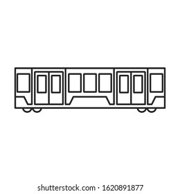 Train of metro vector icon.Line vector icon isolated on white background train of metro .