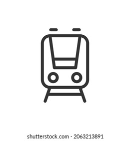 Train minimal line icon. Web stroke symbol design. Train sign isolated on a white background. Premium line icon.