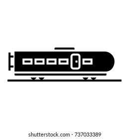 train modern icon, vector illustration, black sign on isolated background