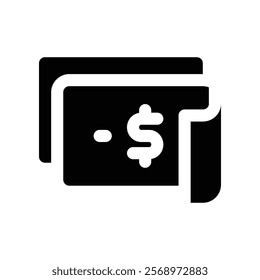 train money icon. vector glyph icon for your website, mobile, presentation, and logo design.