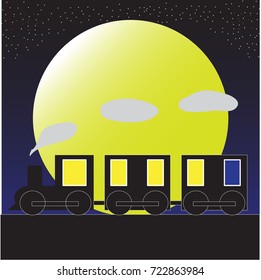 Train and moon
