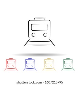 train multi color style icon. Simple thin line, outline vector of travel icons for ui and ux, website or mobile application