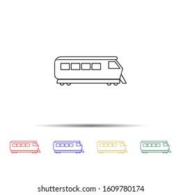 Train multi color style icon. Simple thin line, outline vector of transport icons for ui and ux, website or mobile application