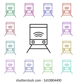 Train mehrfarbiges Symbol. Einfache dünne Linie, Vektorillustration von Icons für Internet-Dinge für ui und ux, website oder mobile Applikationen