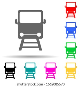a train multi color style icon. Simple glyph, flat vector of transport icons for ui and ux, website or mobile application