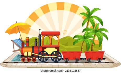 Entrenar con ilustración de escena natural