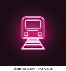 Train neon icon. Elements of turizm set. Simple icon for websites, web design, mobile app, info graphics