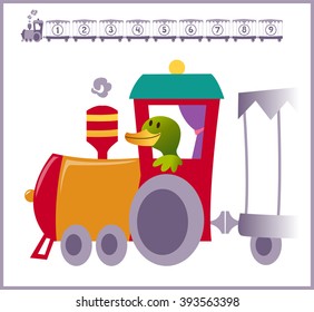Train with numbers and animals for preschool learning.