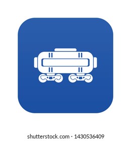 Train oil icon blue vector isolated on white background