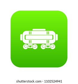 Train oil icon green vector isolated on white background