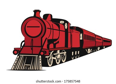 TRAIN old looking, illustration vector