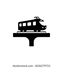 Train on Elevated Track Line for Urban Transit and Railway Transport