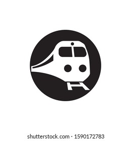 Train on rail logo design icon vector