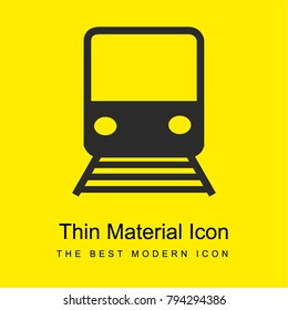 Train on rails bright yellow material minimal icon or logo design