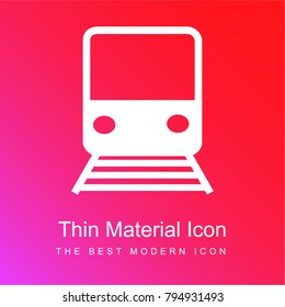 Train on rails red and pink gradient material white icon minimal design
