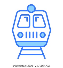 Tren en vía ferroviaria, vector del tren de estilo moderno
