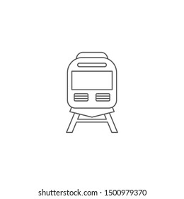 Train on railway vector icon transportation symbol isolated on white background