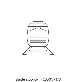 Train on railway vector icon transportation symbol isolated on white background