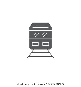 Train on railway vector icon transportation symbol isolated on white background
