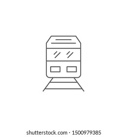 Train on railway vector icon transportation symbol isolated on white background
