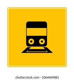 train on yellow background