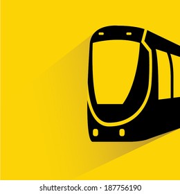 train on yellow background, shadow and flat style