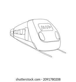 Tren. Dibujo de una línea aislado sobre fondo blanco. Hermosa ilustración vectorial de diseño de dibujos a mano para afiches, arte de pared, bolso de tote, estuche móvil, impresión de camisetas