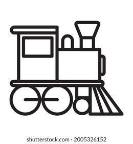 train outline icon. isolated on a white background. suitable for vehicle themes, transportation, maps, coloring books etc.