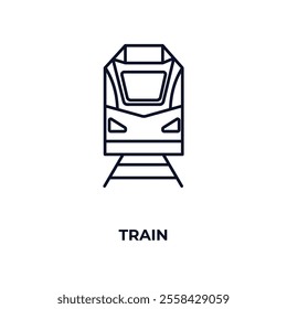 train outline icon. Linear vector from ai and tech concept. Thin line train icon isolated on white background