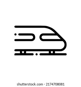 Train outline isolated icon vector.