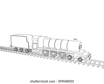 Train outline vector