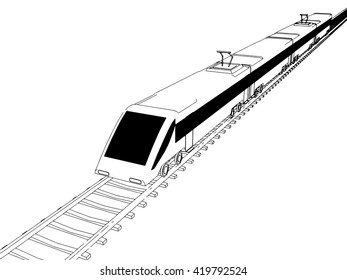 Train outline vector
