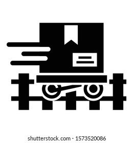 Train parcel delivery icon. Simple illustration of train parcel delivery vector icon for web design isolated on white background
