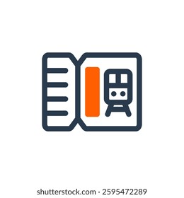Train Pass for Study Abroad Vector Icon