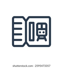 Train Pass for Study Abroad Vector Icon