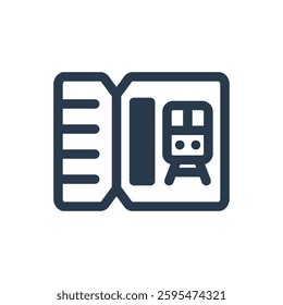 Train Pass for Study Abroad Vector Icon