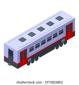 Train passenger wagon icon. Isometric of train passenger wagon vector icon for web design isolated on white background