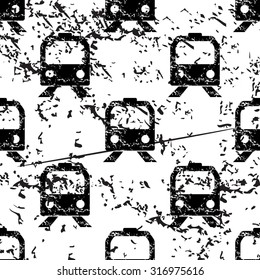 Train pattern, grunge, black image on white background