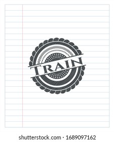 Train penciled. Vector Illustration. Detailed.