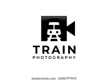 Train Photography Camera Recorder Logo Template