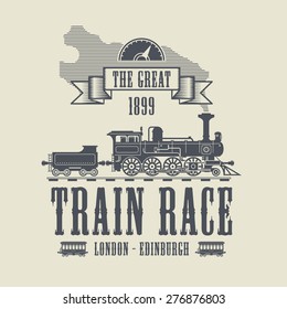 Train Race abstract, vector illustration