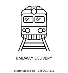 Zuganlieferung große Ladung, Vektorgrafik Line-Symbol mit editierbarem Strich