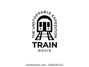 Train Railroad Film Strip Movie Logo Design