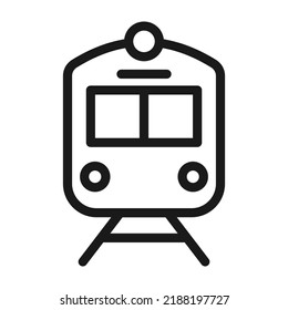 Train and railroad line icon. Bullet train Vector symbol illustration