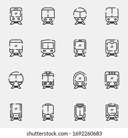 Train, railroad, station icon set. Simple train outline icon sign concept. vector illustration. 